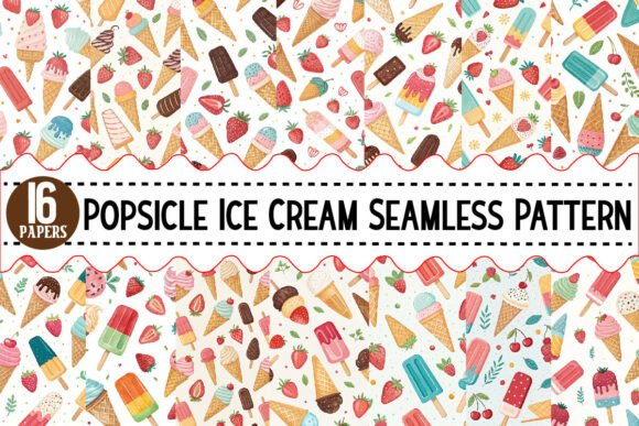 Download Popsicle Ice Cream Seamless Pattern - Seamless Collection