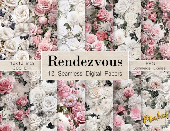Download Pink &amp; White Rose Bouquet Seamless - Seamless Collection