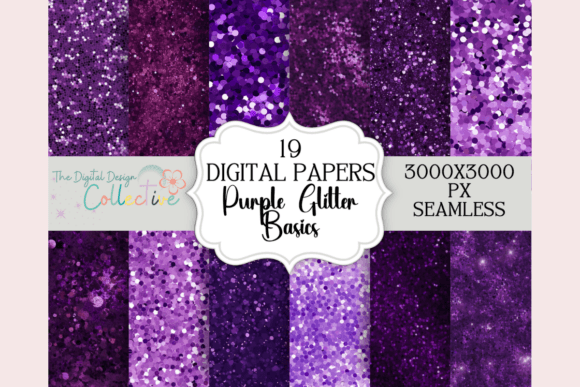 Download Seamless Purple Glitter Digital Papers - Seamless Collection